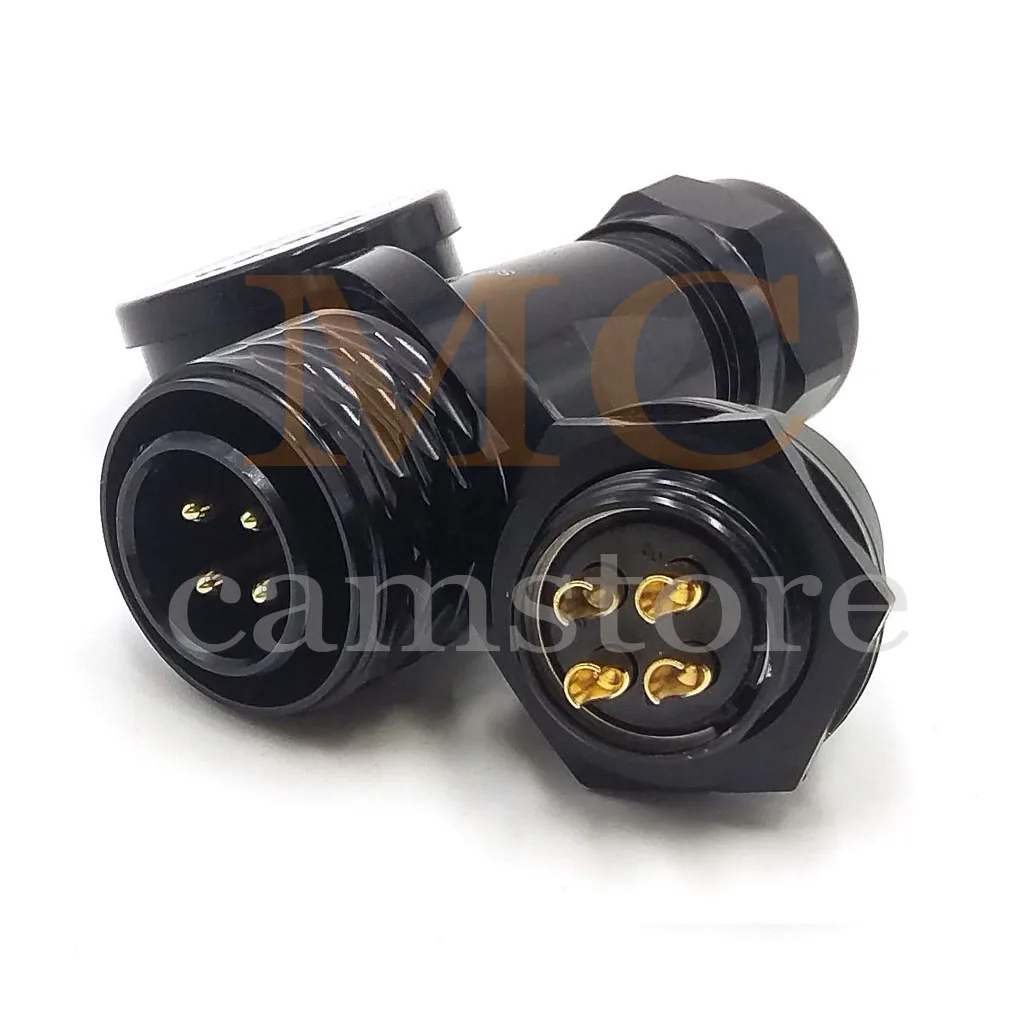 WEIPU SA20 4 Pin Male Cable Plug Female Panel Socket Quick Disconnect Waterproof Aviation Circular Power Connector