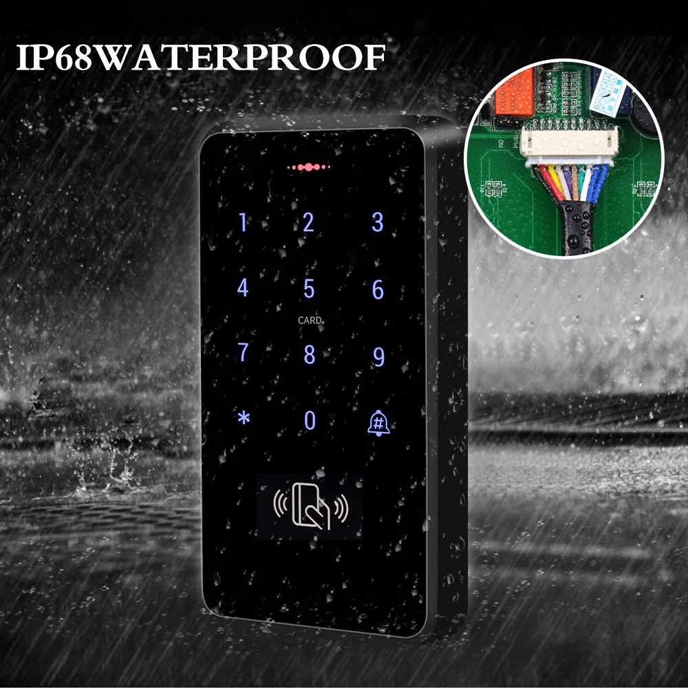 IP68 Waterproof Door Access Control System Kit RFID Keypad + Power Supply + 180KG Electric Magnetic Strike Door Locks for Home