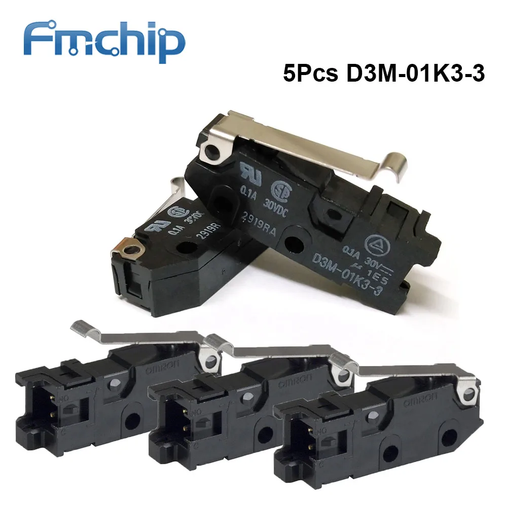 

5Pcs Original D3M-01K3-3 Limit Switch SNAP ACTION SPST-NO 100MA