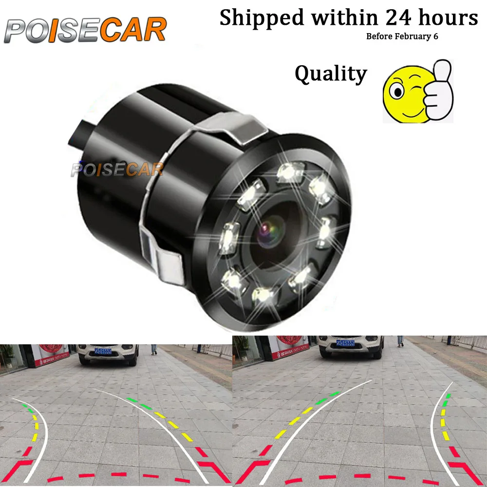 With LED Night Vision Intelligent Dynamic Trajectory Tracks Rear Back Camera Waterproof Super HD Auto Reversing Parking