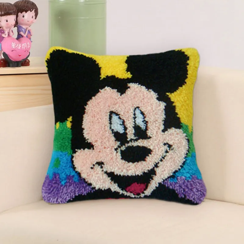 Disney Mickey wykwintne gruba wełna ściegiem krzyżykowym kubuś haft 3D Segment haftowana poduszka DIY Handmade pakiet materiałów