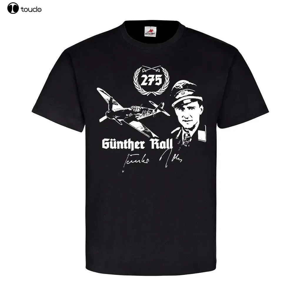 Short Sleeve For Men Clothing Summer Gunther Rall Jagdflieger Luftwaffe Me109 Pilot Ritterkreuz Trager T shirt Tee Shirt