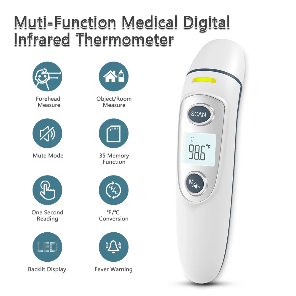 Household Body Thermometer Hand-Held Ear Temperature Infrared Electronic Forehead Gun Medical Precision Detector