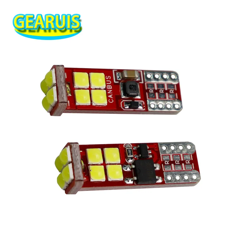 70X T10 canbus W5W LED 2.64W 12 smd 3030 Convext 168 no error Car Interior Marker Lamp Auto Wedge Parking Bulbs Side Lights