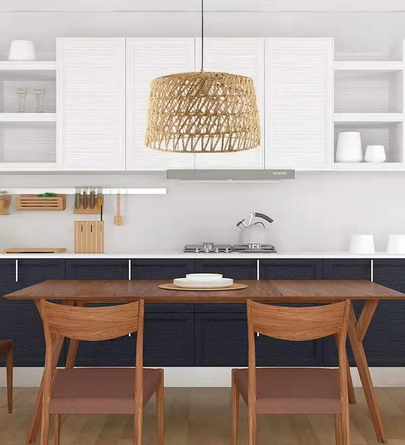 Popular American Handmade Hemp Rope Woven Chandelier Rural Industrial Retro Restaurant kitchen Pendant lamp E26 E27 110-220V