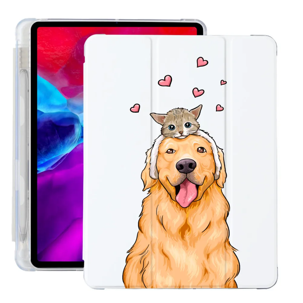 Panda Cute Dog ipad Cover For Air 4 Silicone Case iPad Pro 2020 10.5 with Pencil Holder 10.2 inch 8th Generation 7th 12.9 inch