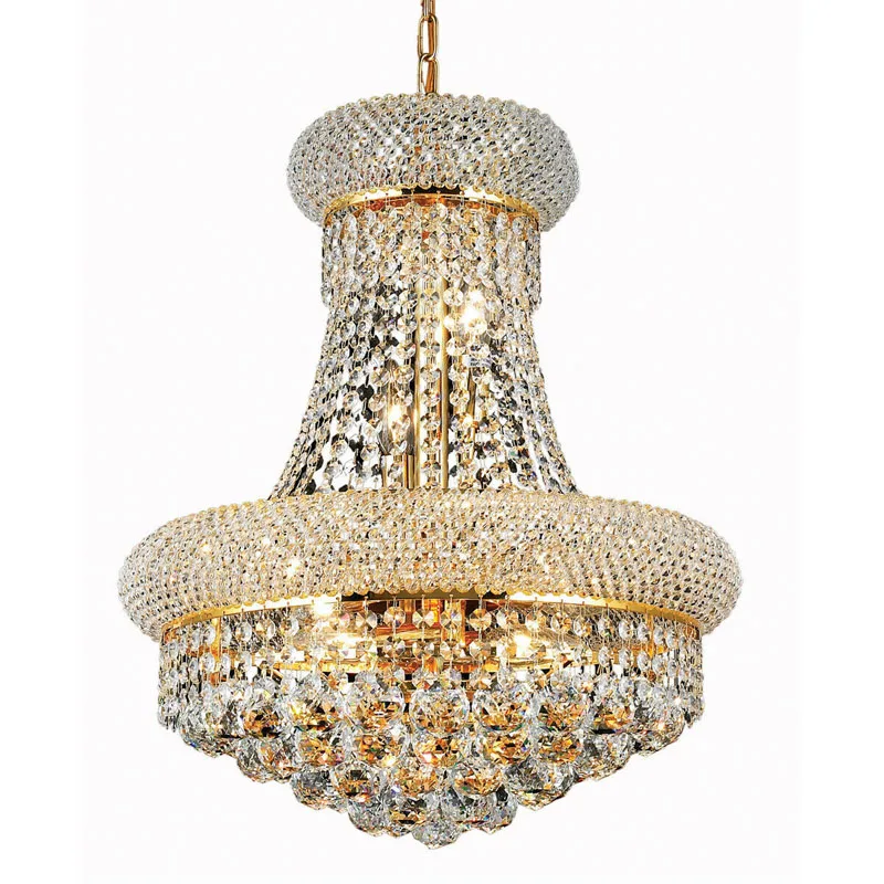 

French Empire Gold Crystal Chandelier For Living Room Small Hanging Lamp For Dining Room Kitchen Island Hanging Light Fixture