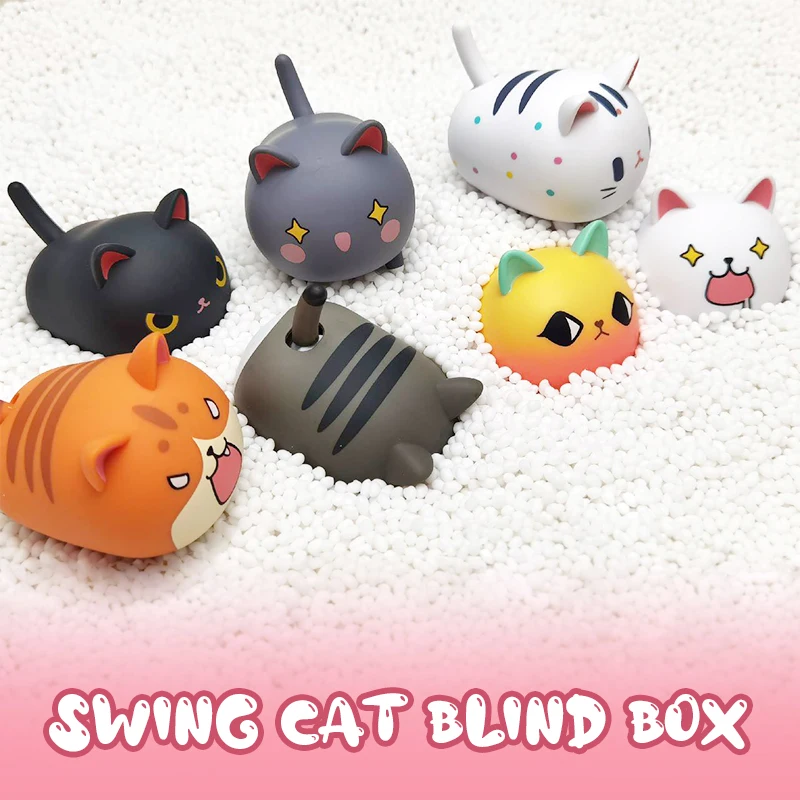 Cute electric swinging cat blind box electric toy cat model collection decoration gift moving cat educational toy mystery box