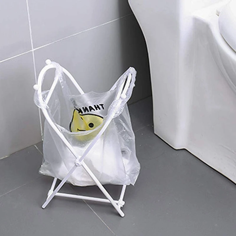 

Convenient Support Frame Simple Foldable Trash Bag Hanger Tote Bag Holder Kitchen Floor Trash Rack Storage Rack