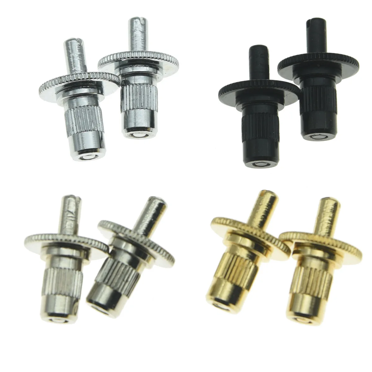 KAISH Set of 2 Nashville Style Guitar Tune-o-matic Bridge Posts Guitar Bridge Studs Bridge Post Nickel/Chrome/Black/Gold