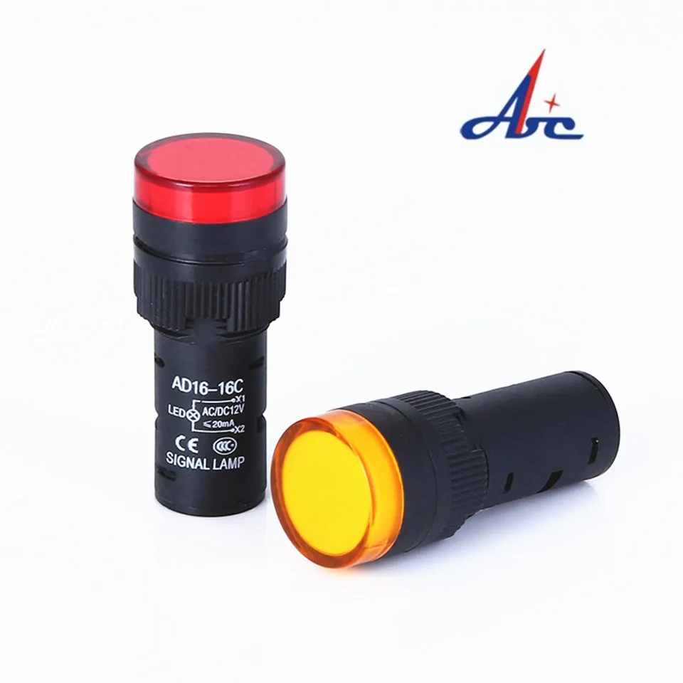 20 Pcs/Lot Mixed Color AC/DC 12V,24V,110V, AC220V AD16-16C 16mm Mount Size LED Power Indicator Signal Light Pilot Lamp