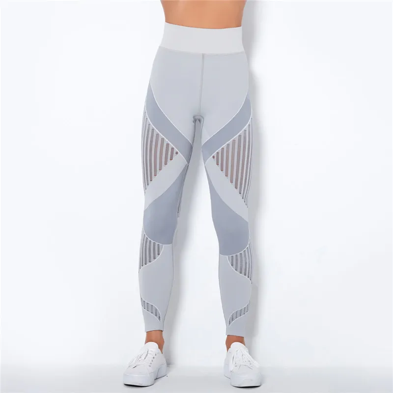 BlackArachnia 2022 Stretchy Gym Seamless Leggings Tummy Control Mesh Pants High Waist Sport Gym Leggings Running Pants Women