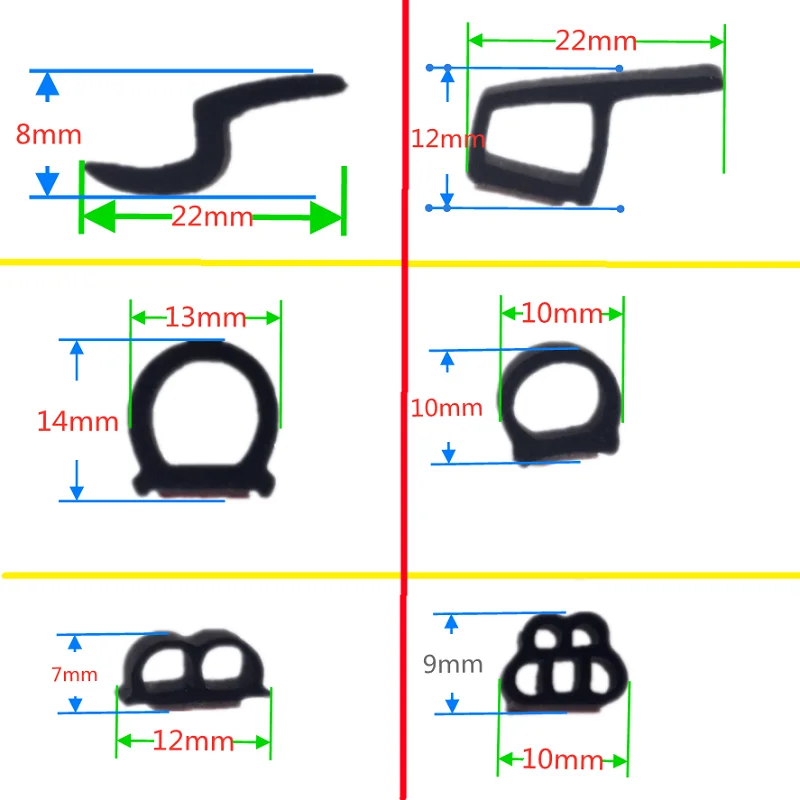 Universal Noise Isolating Seal 4 Meters/Set Auto Rubber Seals Car Door Seal Strip EPDM  Car Rubber Seal Sealing