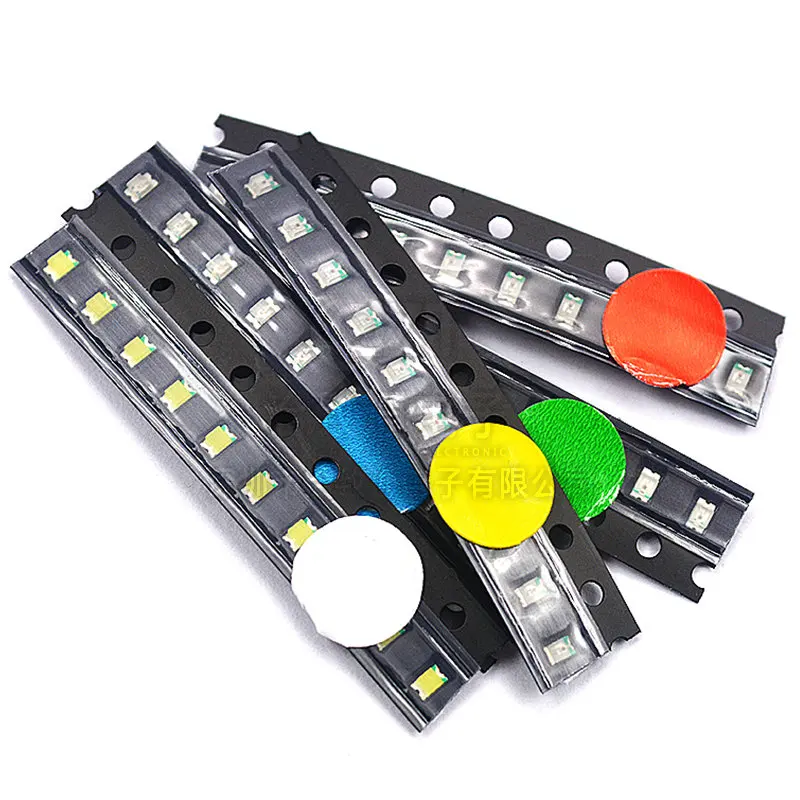 1 Reel 3000pcs 1206 smd led rosso giallo verde bianco blu arancione diodo luminescente Set di diodi luminosi a LED trasparenti