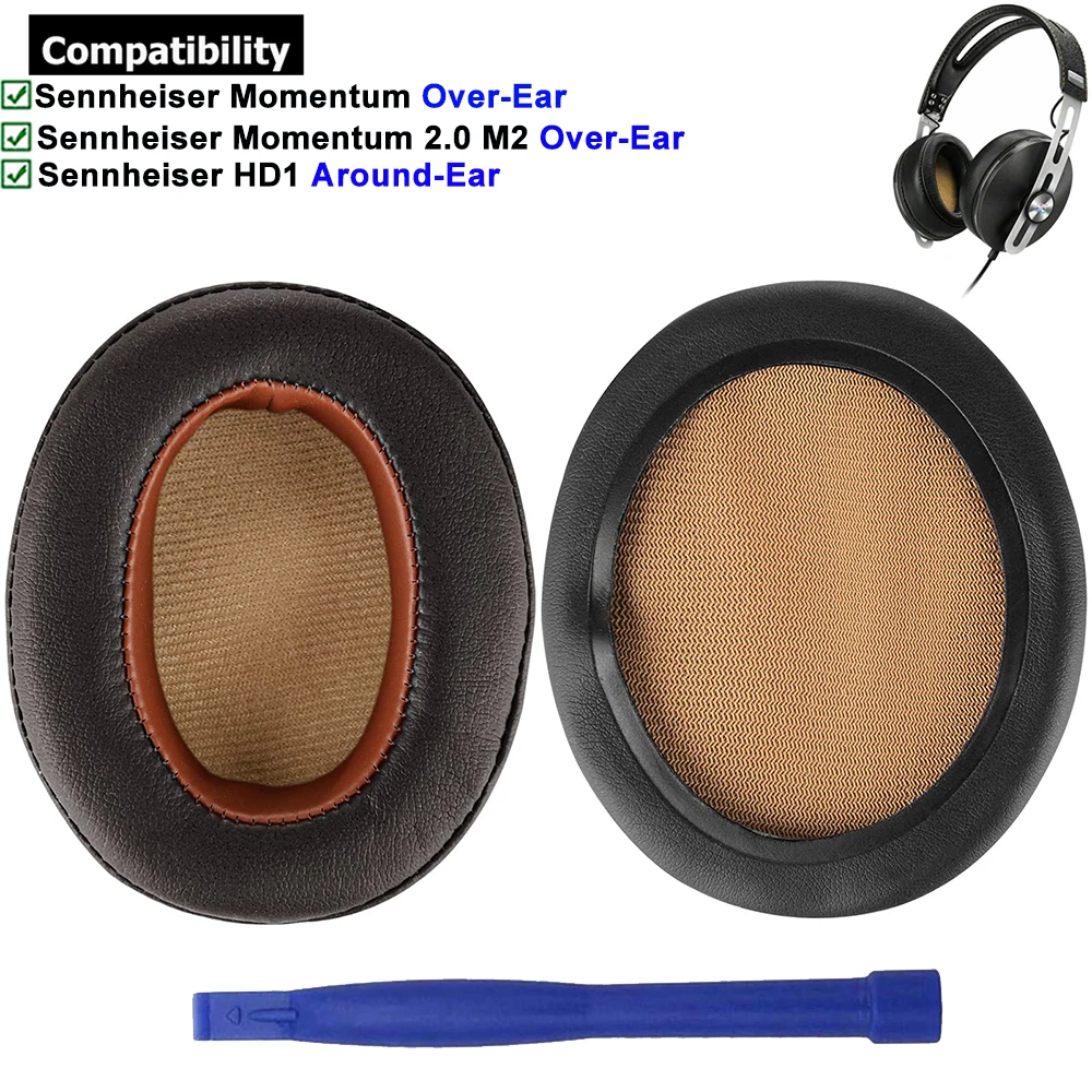 เปลี่ยนแผ่นรองหูฟังแผ่นรองหูฟัง Muffs สำหรับ Sennheiser Momentum 1 1.0 2 2.0 M2 HD1ไร้สายสายรอบหูหูฟัง