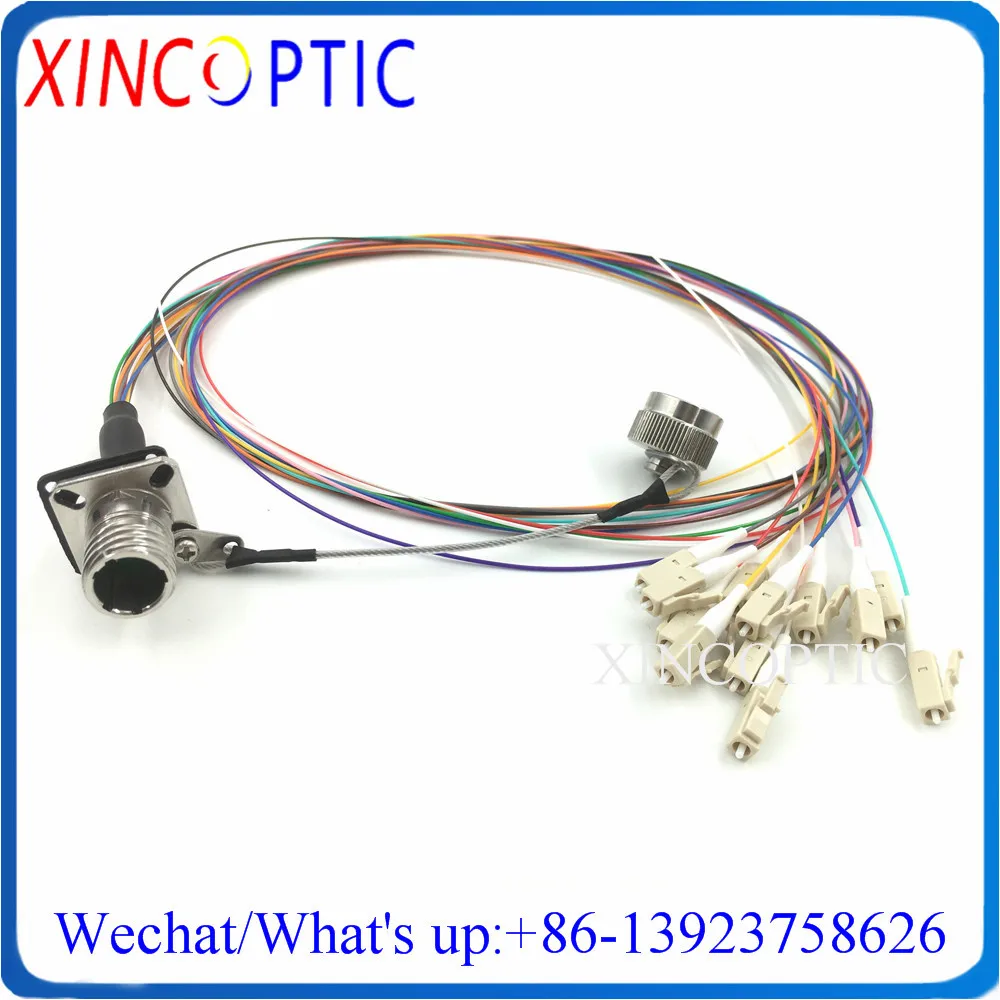 Assembly Waterproof Outdoor Protected Cable ODC 12C MPO Female Metal Fiber Patch Cord Connector to LC/ST/FC/SCPC 0.9mm 1M Jumper