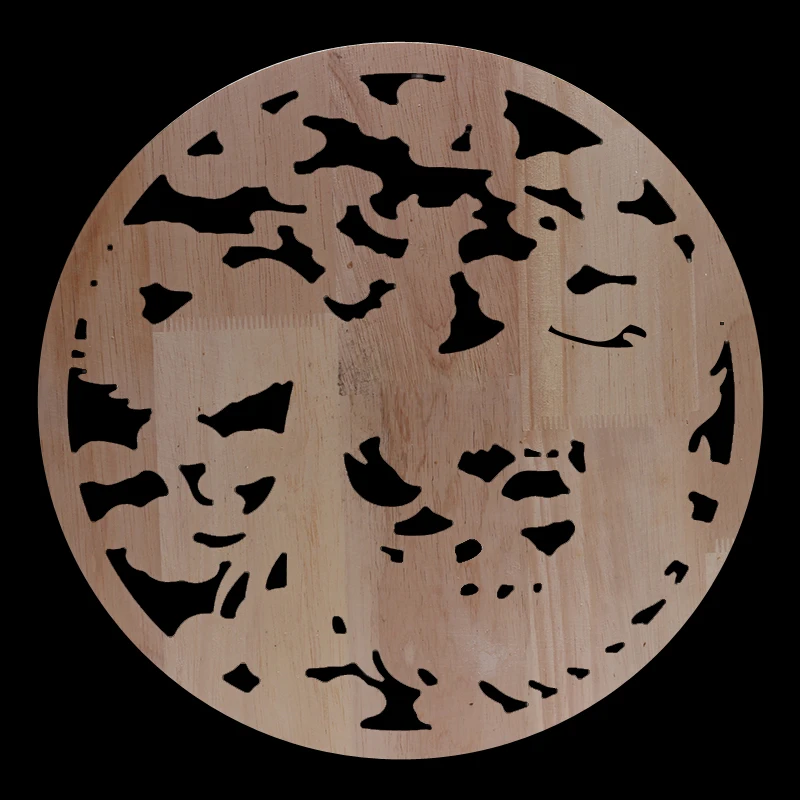 Wood Frame Wood Applique Onlay Carved Natural Decoration Long Leaves Flower Rubber Wood Cabinet Furniture Walls Home Unpainted