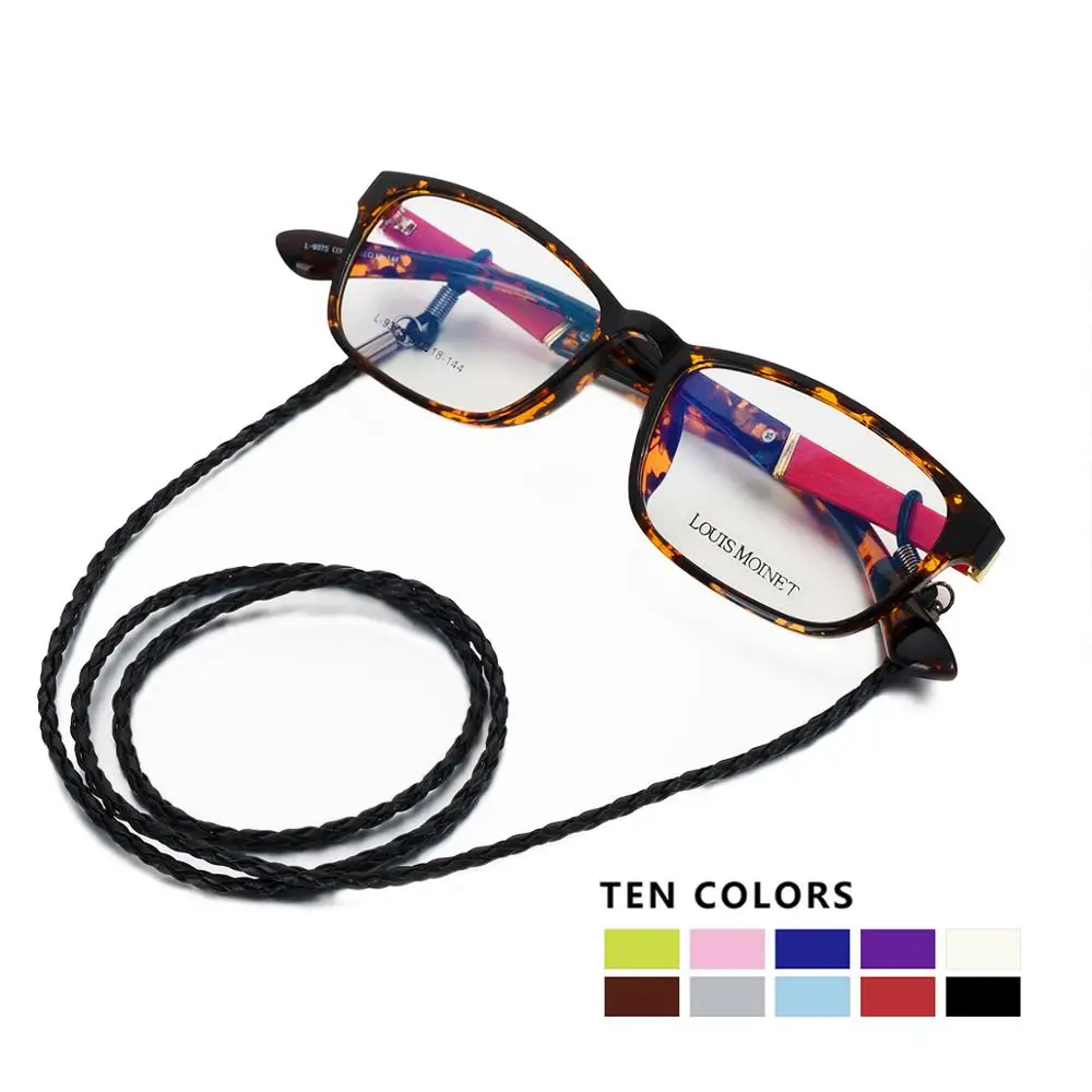 New Thick Twist Sunglasses Premium PU Leather Rope Chains Glasses Lanyard Straps Outdoor Sports Anti-Slip Eyeglasses Accessories