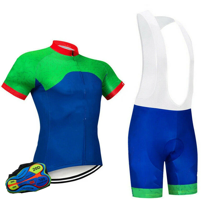 ポケット付きの柔らかく滑りにくいサイクリングショーツ,半袖ジャージとプリントショーツ,タイトな生地,新品