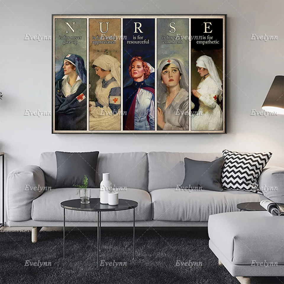 Nurse Is For Never Give Up Retro Poster Nursing Nurse Gifts Wall Art Prints Home Decor Canvas Floating Frame