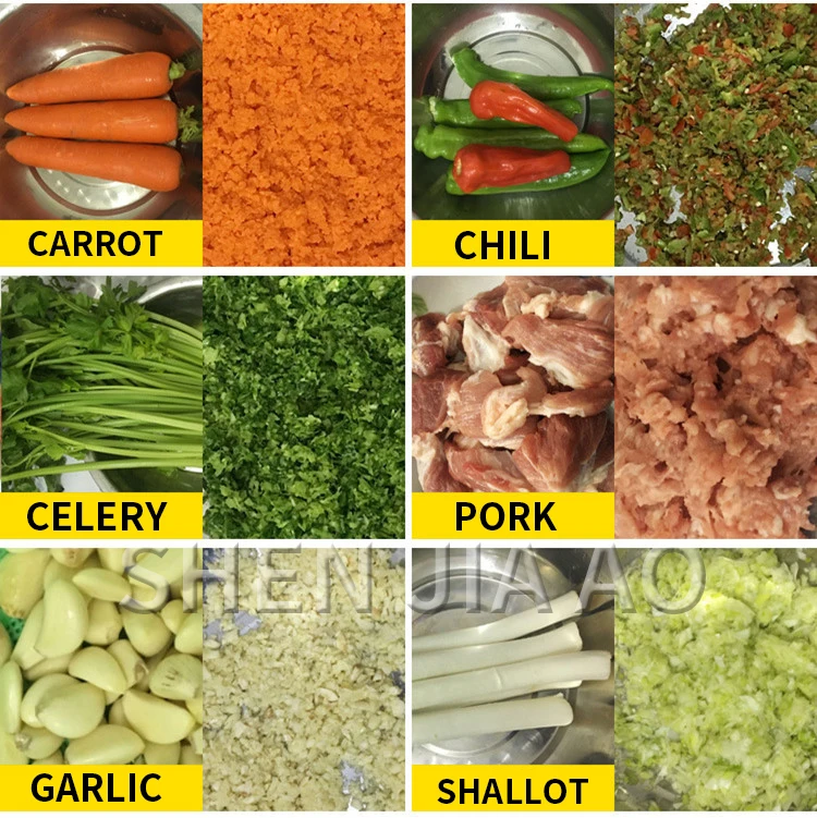 160 نوع متعدد الوظائف الثوم ، الفلفل الحار ، مفرمة اللحم الخضار ماكينة حشو الفولاذ المقاوم للصدأ الكهربائية الخضار القاطع