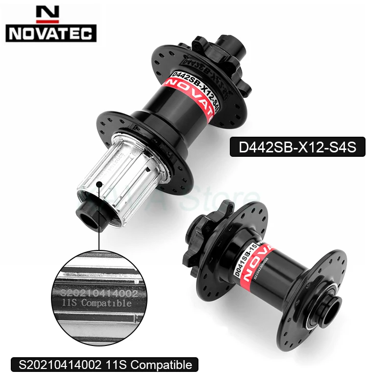 Novatec MTB Hub 8/9/10/11/12 Speed BOOST THRU 32 Holes MTB Bicycle Bearing 32H Hubs D442 D041 Mountain Bike 15/12MM 2/4 Bearing