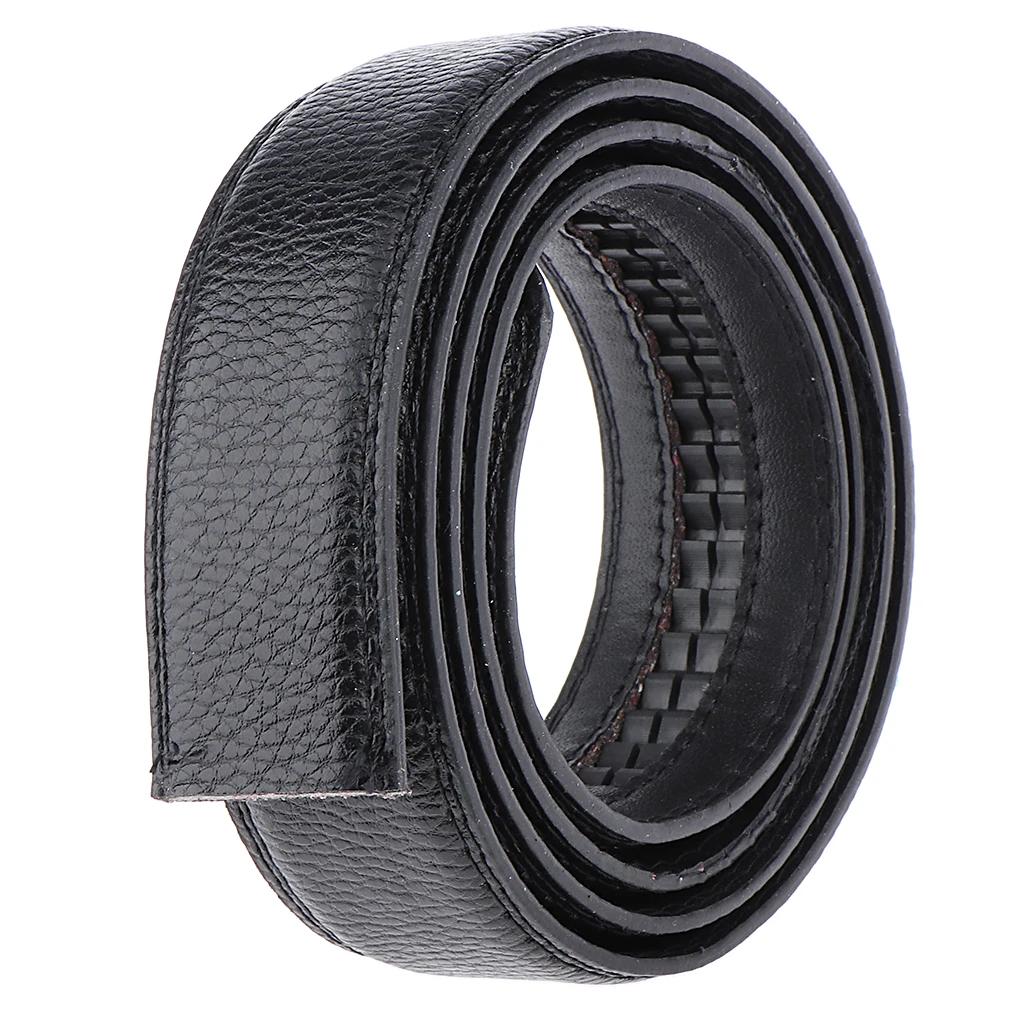 Cinturón de trinquete automático para hombre, correas de cintura de repuesto, sin hebilla, negro, 115 cm x 3,6 cm