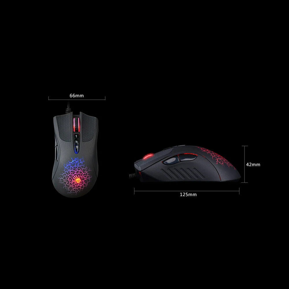 New For Bloody A90 Optical Gaming Mouse Colorful Glare Wired Mice Inactive Version High Quality