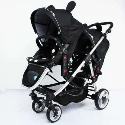 Twin Baby Strollers Can Be Folded Before After The Double Trolley Reversing Baby Supplies BB Stroller Can Sit Can Lying
