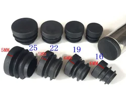 16mm19mm 22mm 25mm Thickened Black Plastic Round Inner Plug Protection Gasket Dust Seal End Cover Caps For Pipe Bolt Furniture