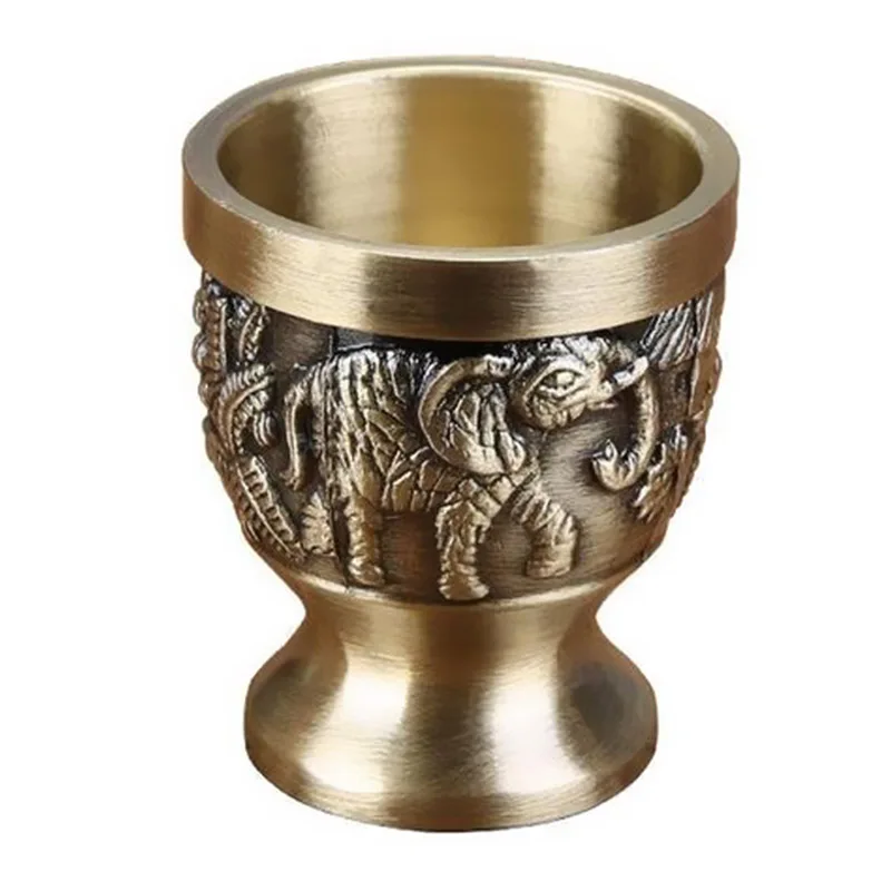 Russia Vintage European Style Bronze White Wine Cup Carving Creative Pattern Personalized Household Furnishing Articles TB Sale