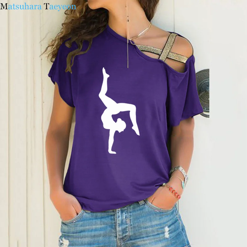 Fashion Clothing Women Harajuku Artistic Gymnastics Print Tee T-shirt Women Top Short Sleeve Female Clothing T Shirt Brand