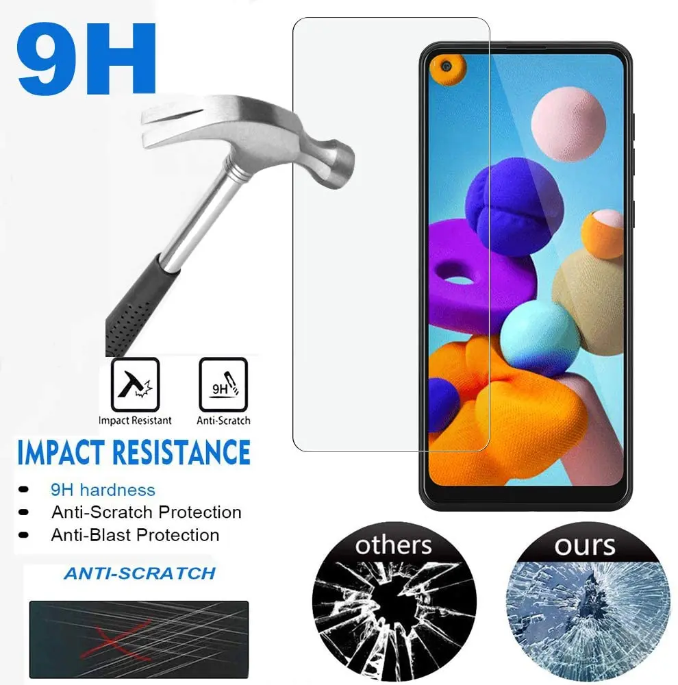 2-in-1 Protective glass for Samsung Galaxy A51 A71 A21s Glass Screen Protector For Samsung A21s A51 A71 M01 M11 Camera Glass