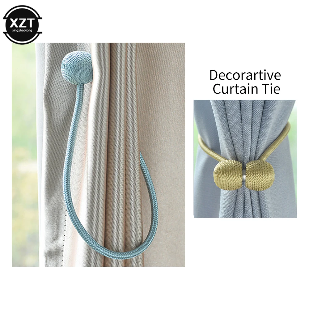 1 stks Magnetische Bal Gordijn Tie Rope Backs Terugloopsper Touw Kronkelende Gesp Clips Accessoire Staven Haak Houder Home Decoraties