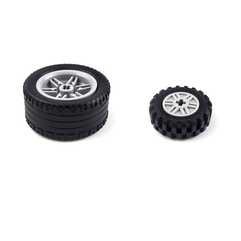 MOC Technischer Autoreifen Radnaben-Baustein LKW Konstruktions-Baustein Motorradreifen-Teil Kompatibel mit 86652 44309 92402 32019 – Detail 6