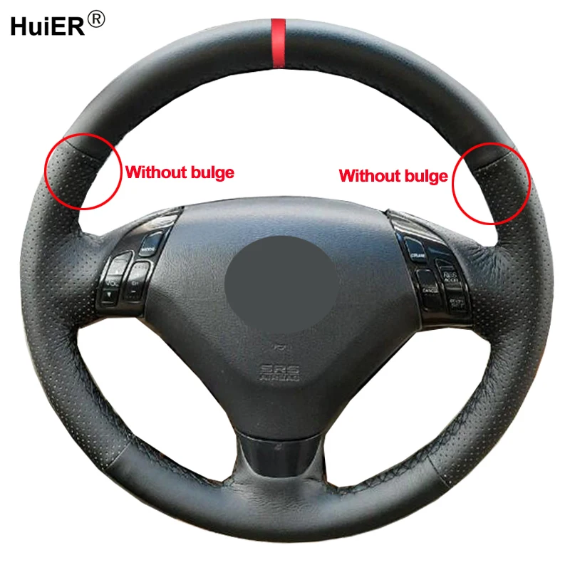 Hand Sewing Auto Car Steering Wheel Cover Wrap For Honda Accord 7 Coupe 2003 2004 2005 2006  2007(3-Spokes) Without Bulge Volant