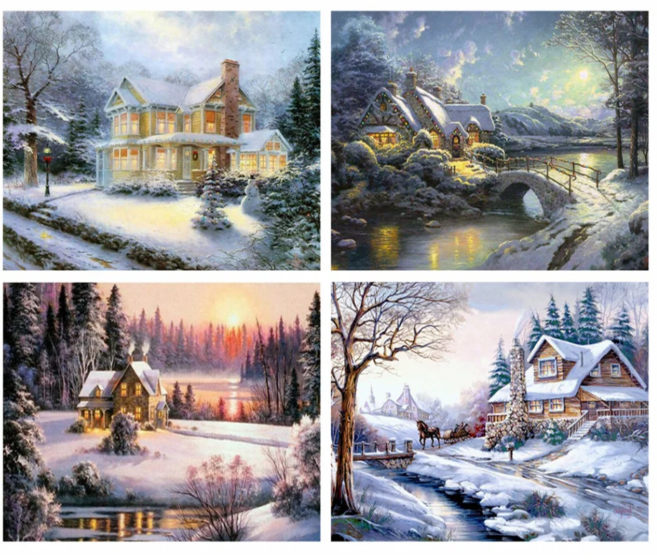 YIBRIGHT-5D-Diamond-Embroidery-Mosaic-House-Full-Square-Diamond-Painting-Winter-DIY-Home-Decor-Landscape (1)