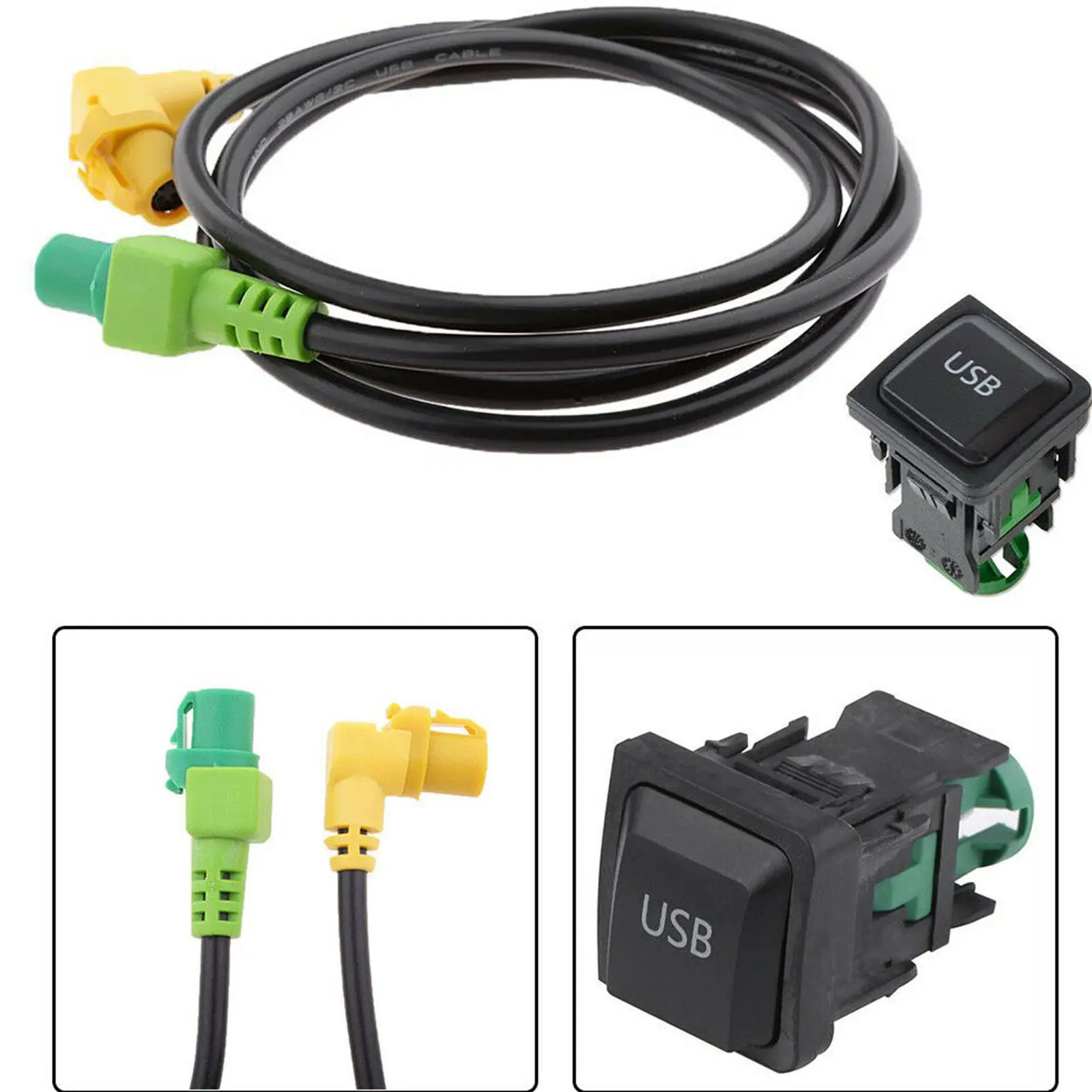 سيارة USB AUX التبديل كابل تسخير USB محول لفولكس واجن ل RCD510 RCD310 VW جولف/GTI/R MK5 MK6 جيتا