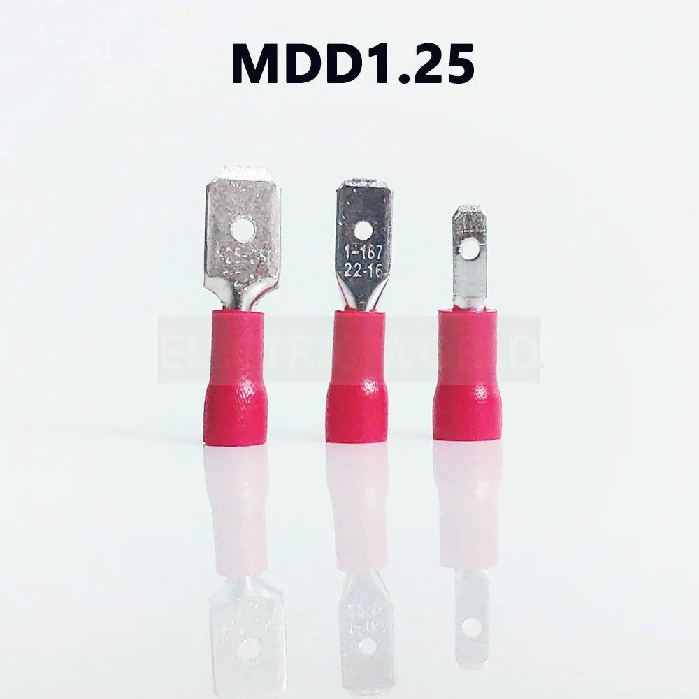 

MDD1.25 series Insulated male disconnector 100PCS/Bag Cable Connector wire terminals pre-insulating terminals Female terminals