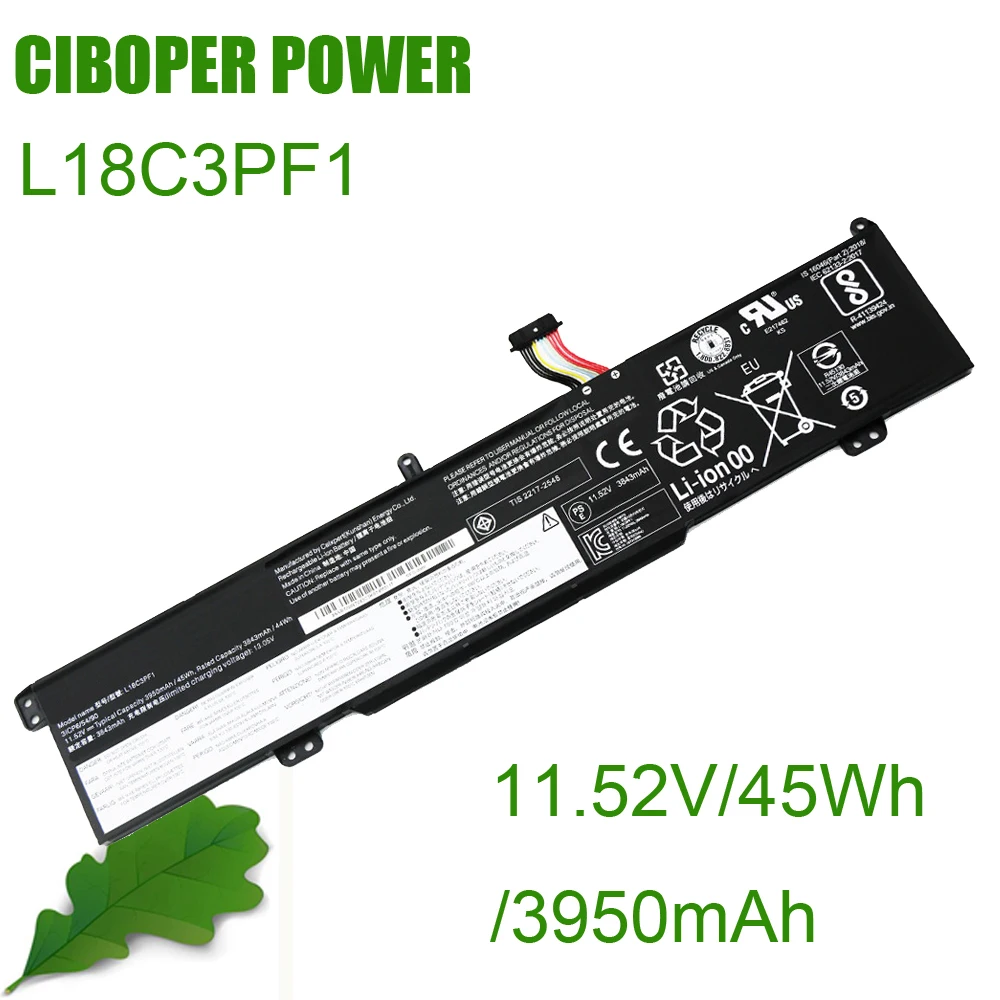 CP Laptop Battery L18M3PF1 L18C3PF1 11.52V 45Wh/3950mAh For Ideapad L340 Gaming L340-15IRH L340-17IRH Series Notebook