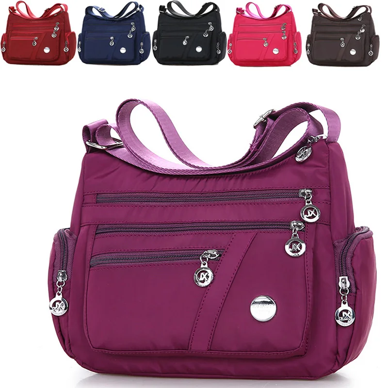 2023 Fashion Women Shoulder Messenger Bag Nylon Oxford Lightweight Waterproof Zipper Package Large Capacity Travel Crossbody Bag