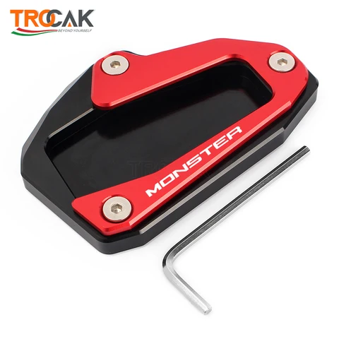 Для Ducati Monster 937 2021-2023 CNC Kickstand Side Stand Vergroter Plaat Extension Pad LOGO MONSTER 1200 1200S 821 2014-2019