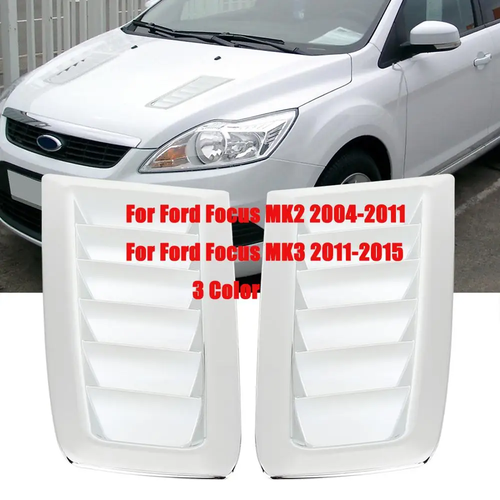 

3 Color A Pair Car Air Flow Intake Hood Self-Adhesive Louver Window Cooling Panel For-Ford Focus MK2 MK3 2004-2015 Hood Vents