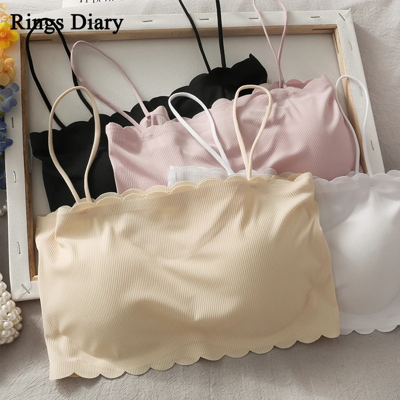 

Rings Diary Underwear Crop Tops Women Tops With Paded Lingerie Women Cotton Tank Tops Spaghetti Straps Sexy Crop Tops For Women