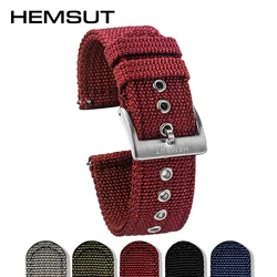 Hemsut High Quality Nylon Watch Bands Quick Release  Movement Wrist Straps Military Breathable Waterproof 18mm 20mm 22mm 24mm