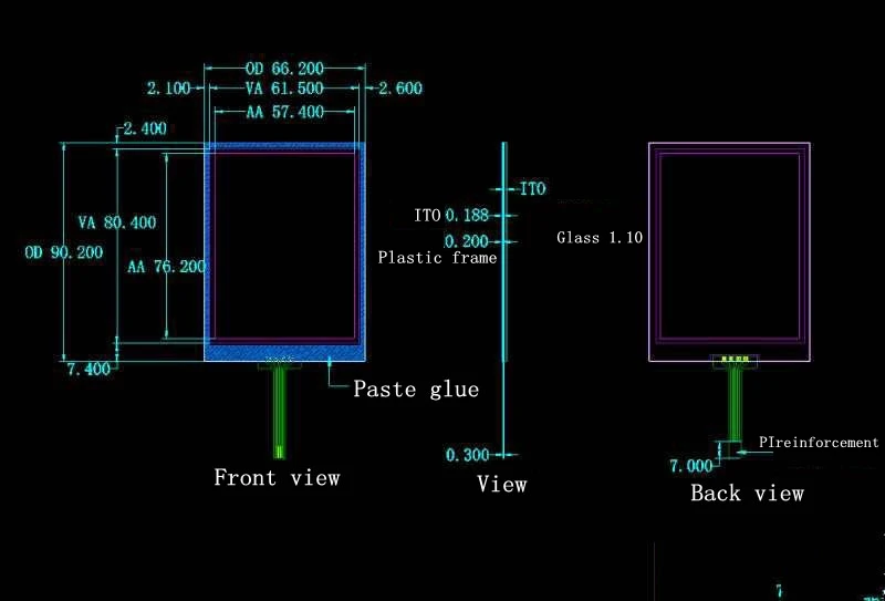 40pcs 3.8‘’ inch four-wire resistance touch screen