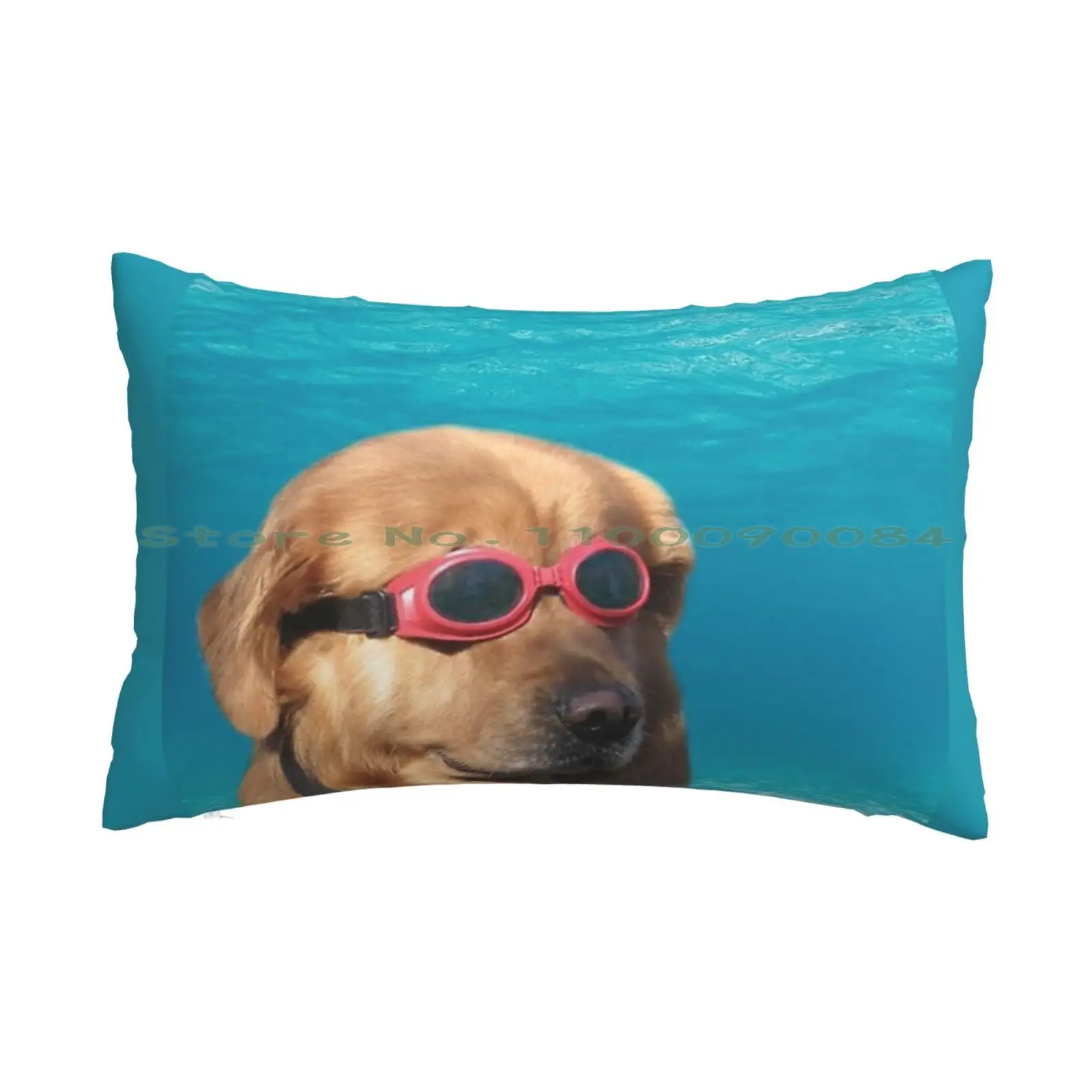 Swimmer 90 Pillow Case 20x30 50*75 Sofa Bedroom Swimmr Dog Doggo Doggos Pupper Puppy Dog Dogs Golden Retriever Swimming Goggles