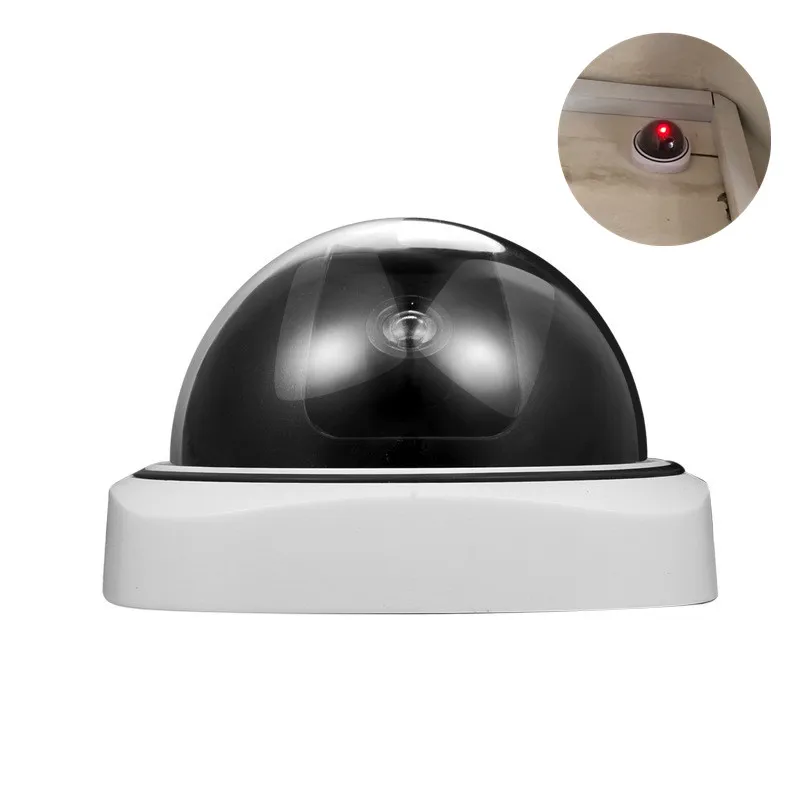 Smart Dummy Surveillance Camera Indoor/Outdoor Waterproof Fake CCTV Security Camera Bullet with Flashing Red LED Light Monitor