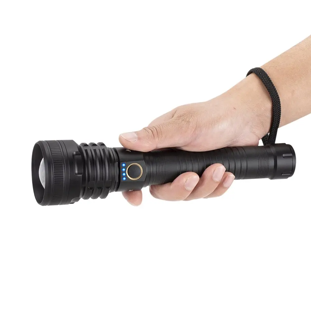 Aloenfire H32 xhp70.2 most powerful flashlight usb Tactical Zoom P70.2 LED Torch light Use 26650 Large battery