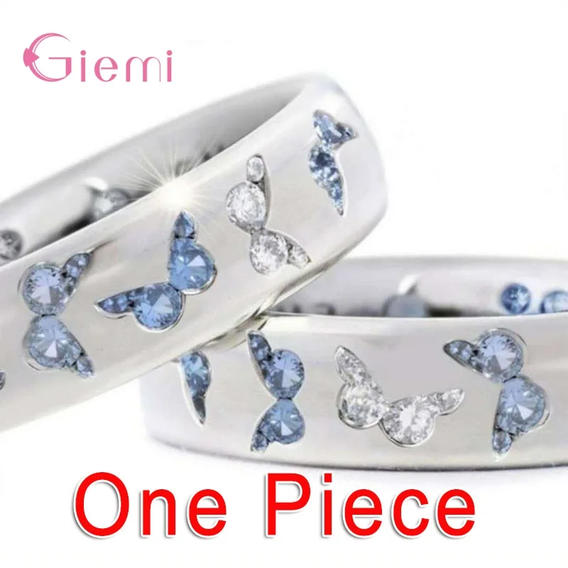 New Arrival Women Girls Romantic 925 Sterling Silver Fashion Rings Butterfly Finger Rings For Birthday Party Jewelry Gifts